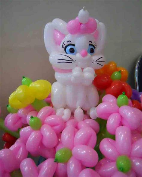 Balloon Cat With Flowers Decoration Made By Balloontwistee