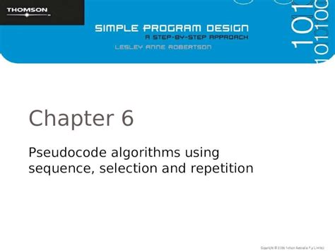 Ppt Chapter 6 Pseudocode Algorithms Using Sequence Selection And