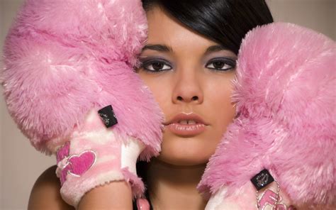 Wallpaper Face Brunette Fur Mouth Nose Toy Pink Mittens Skin