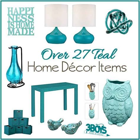 European style aqua colored desk clock. Aqua or Teal Home Decor Accent Pieces - 3 Boys and a Dog