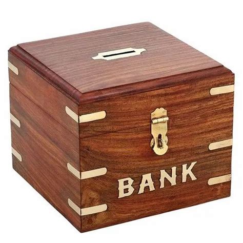 Wooden Money Bank Large Coin Saving Box Piggy Bank Ts For Kids