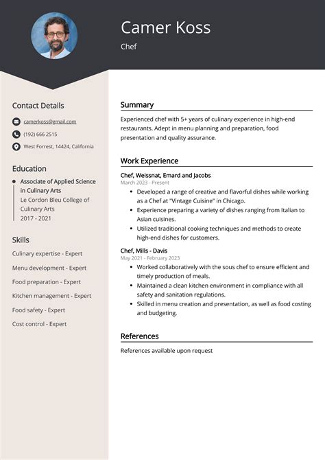 Chef Cv Example For 2023 Skills And Templates