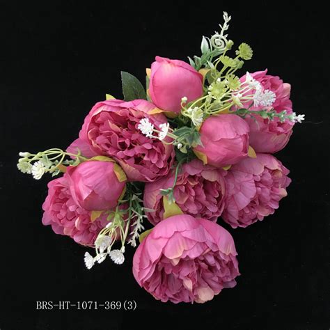 Artificial Flower With 6 Heads3 Buds Peony Bushes Fake Silk Simulation