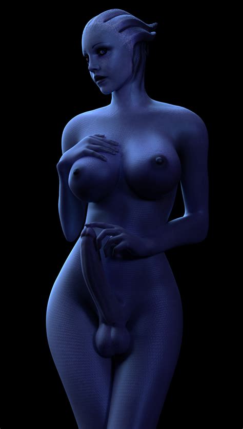 rule 34 3d asari balls blender blue eyes blue skin breasts dickgirl futanari intersex large
