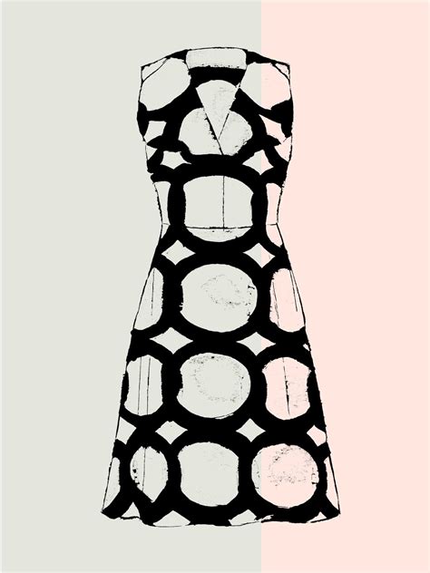 Illustrated Lines Dress Illustration