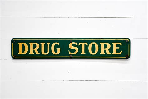 Lot Drug Store Sign Porcelain 11 X 53