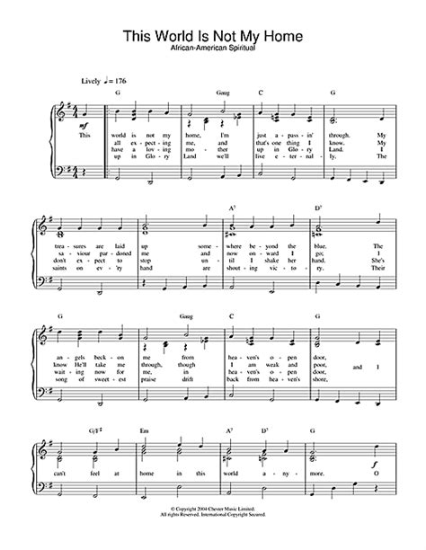This World Is Not My Home Sheet Music By African American Spiritual