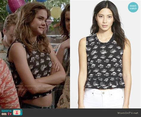 Callies Black And White Printed Top On The Fosters Celebrity Outfits