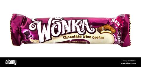 Wonka Chocolate Nice Cream Flavoured Chocolate Bar On White Background