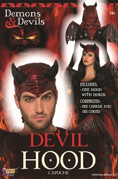 Red Devil Hood Headpiece Costume Holiday House