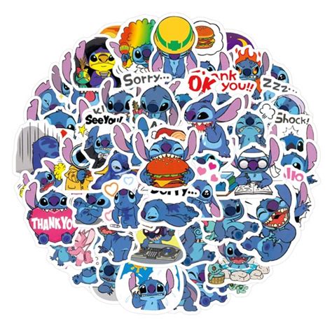 Disney Lilo And Stitch Stickers Pack Water Resistant Etsy