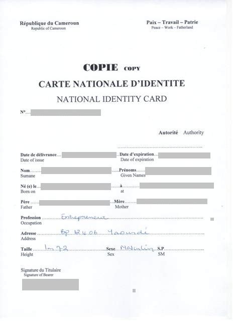 Application Form Formulaire De Demande De Carte D identité 34928 Hot
