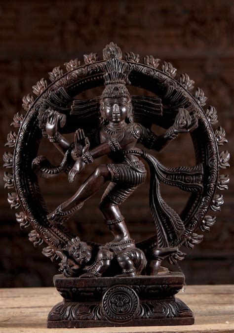 Sold Neem Wood Dancing Shiva As Nataraja Sculpture Hand Carved Idol For Home Altar 18 95w17z
