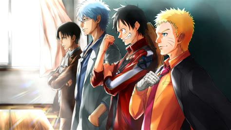 Attack On Titan Gintama Gintoki Sakata Levi Ackerman Monkey D Luffy