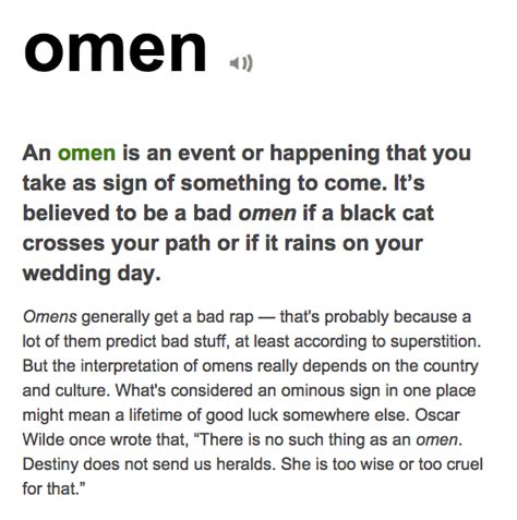 What Is The Meaning Of Omen My Friend Was Asking Me But I Dont Know