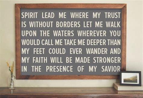 Spirit Lead Me Where My Trust Is Without Borders Inspirational Sign