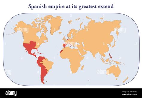 Mapa Del Imperio Español En Su Mayor Extensión En 1790 Fotografía De