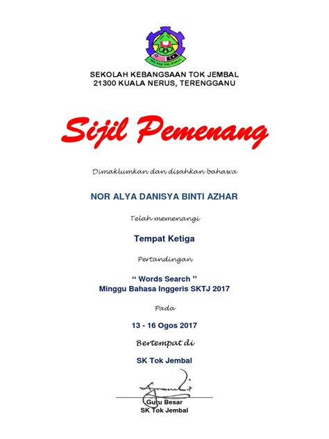 Temukan contoh bagan beserta pengertian dan fungsinya secara lengkap. Sijil Pemenang