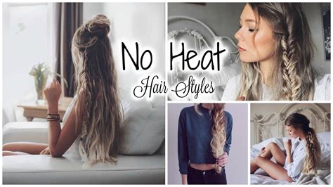 These easy hairstyles are a real deal. 5 Minute No Heat Hairstyles // Quick & Easy - YouTube