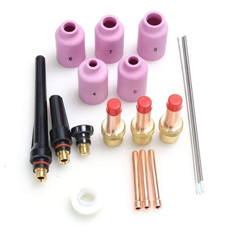 Pcs Tig Welder Torch Cup Collet Body Nozzle Tungsten Gas Lens Kit Wp