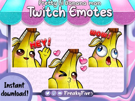 Banana Man Twitch Emote Pack Go Bananas In Your Twitch Etsy