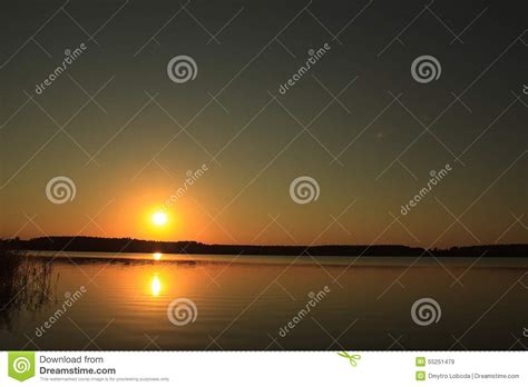 Sunrise Over The Lake Stock Image Image Of Peaceful 55251479