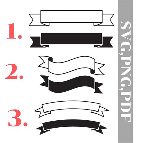 Banner Svg Ribbon Svg Label Svg Scroll Clipart Cut Files For Etsy