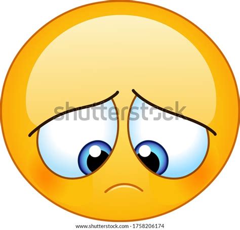 Gloomy Sad Emoji Emoticon Looking Down Stock Vector Royalty Free