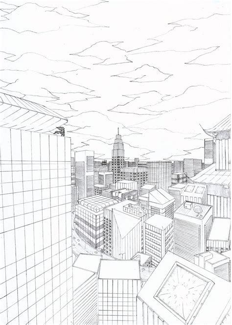 Manga Illustrations Shinji Plexu City Landscape View