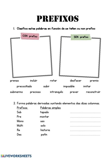 Atividade Sobre Prefixo E Sufixo 5 Ano Edukita