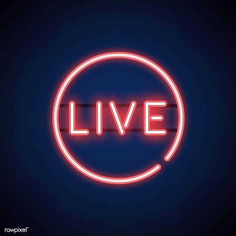 Red Live Neon Sign Vector Free Image By Ningzk V