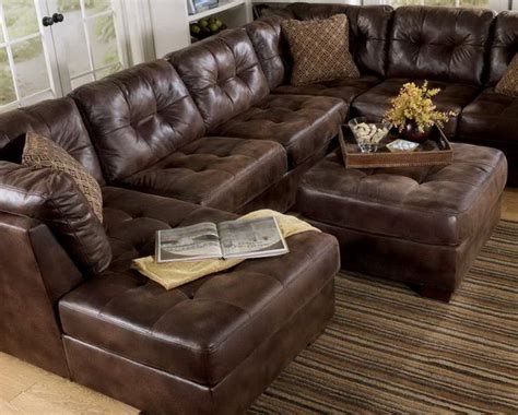 Spectacular Brown Leather Sectional Sofa Black And White Chaise