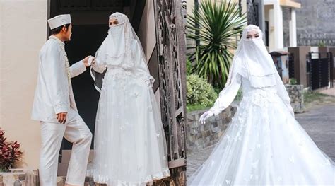 22 gambar gaun pengantin muslimah bercadar