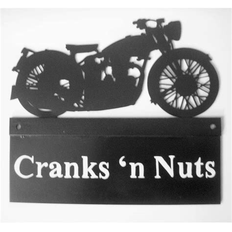 Vintage Motorcycle House Sign By Black Fox Metalcraft
