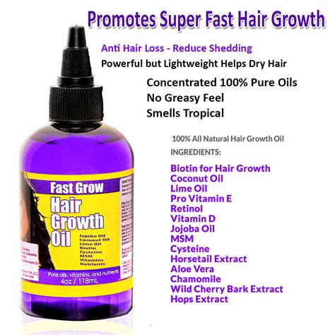 But hold on, don't give up just yet! Fast Grow Hair Oil 4oz Coconut Oil Biotin Jojoba MSM and ...