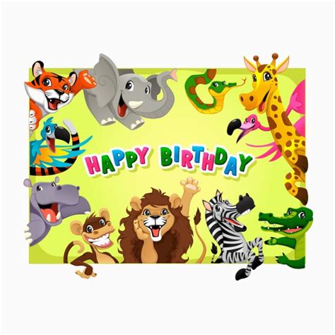 Wildlife Birthday Cards Cartoon Giraffe Vectors Photos And Psd Files