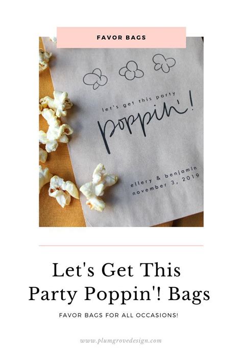 Wedding Popcorn Bags Popcorn Favor Bag Lets Get This Etsy Popcorn