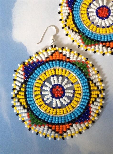 Seed Bead Earrings Multicolored Tribal Inspired Extra Large Etsy In