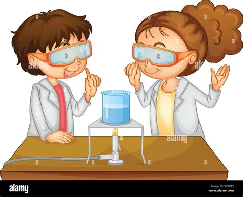 Ilustración De 2 Niños Haciendo Ciencia Imagen Vector De Stock Alamy