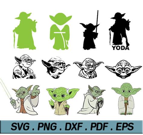 Yoda Clipart Yoda Svg Yoda Cut File Star Wars Svg Yoda Etsy