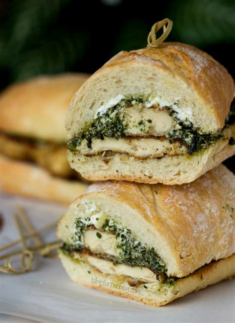 Goat Cheese Pesto Chicken Sandwich Table For Two
