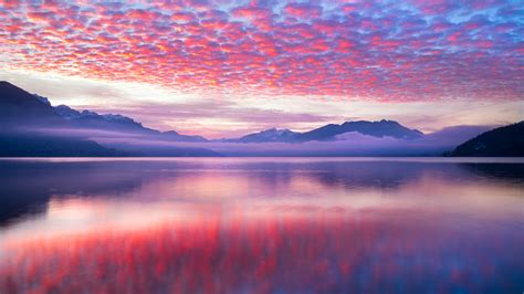 Pink Clouds Wallpaper 4k Reflection Lake Body Of Water