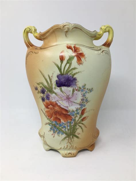 Antique Victoria Austria Porcelain Hand Painted Vase Hand Painted