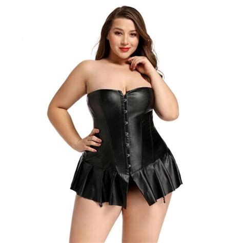 Plus Size Leather Womens Corset In Black For Bold Girls™ Womens