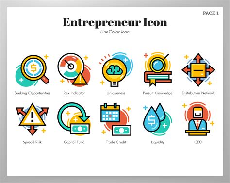 Entrepreneur Icons Line Color Pack 670090 Vector Art At Vecteezy