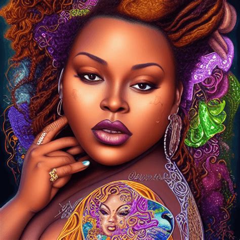 3d Abstract Portrait Of A Plus Size Brown Skin Woman · Creative Fabrica