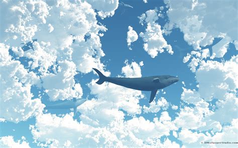 Flying Whale Wallpaper