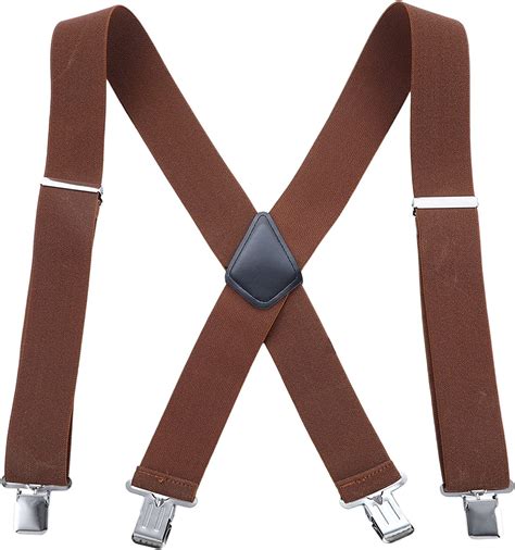 Men Utility Adjustable Elastic Suspenders Heavy Duty 2 Inches Wide X