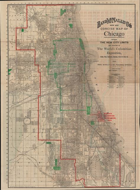 Rand Mcnally And Cos New And Concise Map Of Chicago Showing The New