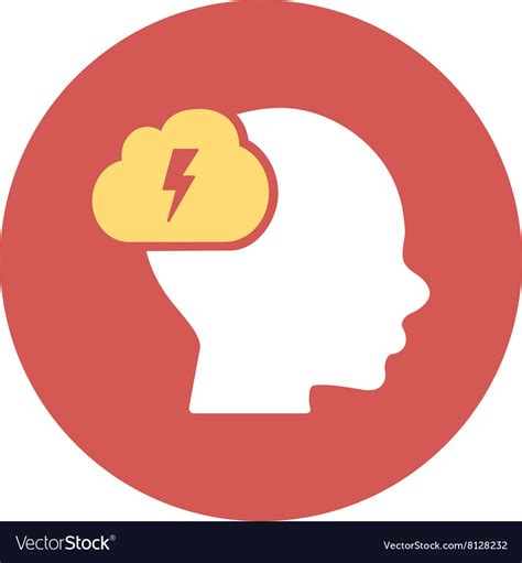 Brainstorm Flat Round Icon Royalty Free Vector Image